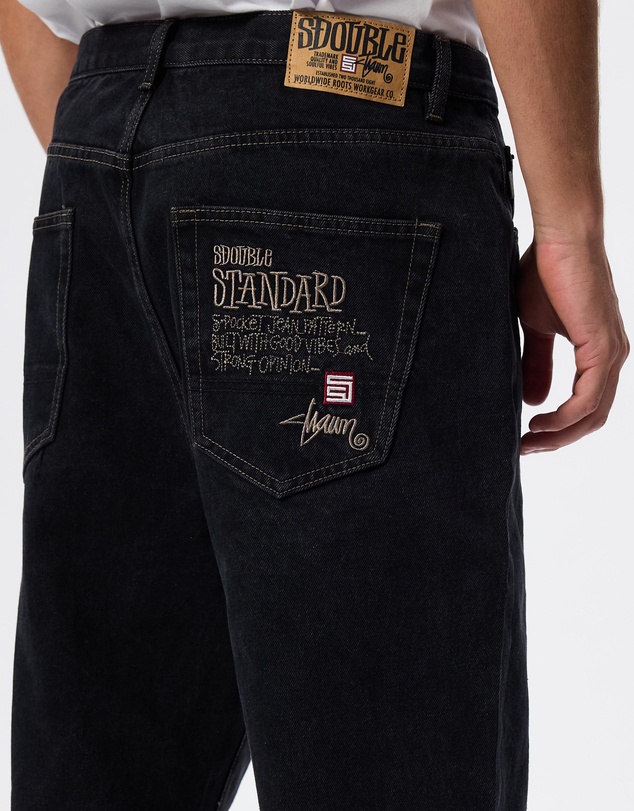 S Double - Embroidered Five Pocket Standard Jeans