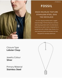Fossil - Knox Stainless Steel Dog Tag Necklace