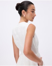 Revibe - Repaired Minima Esenciales Paloma Linen Midi Dress - AU 6