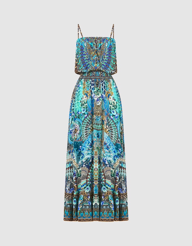 Camilla - Shirred Waist Long Dress
