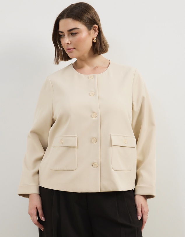 Atmos&Here Curvy - Sorelle Cropped Tailored Jacket
