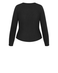 City Chic - Button Through Knit Top