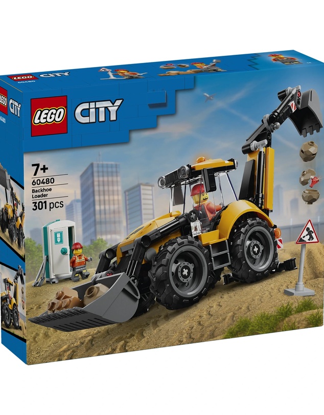 LEGO - 60480 Yellow Backhoe Loader