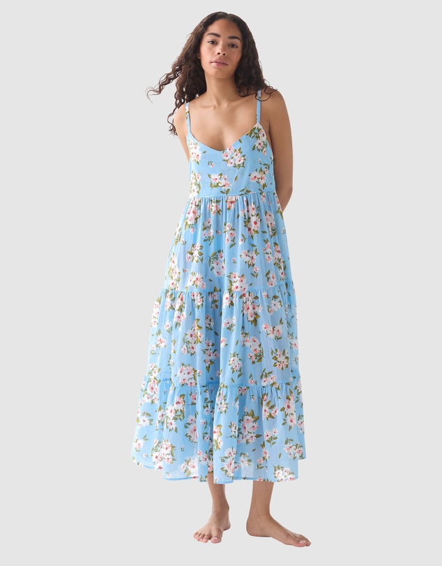 Kate Spade - Spring Daisies Tiered Midi Tie-Back Cotton Beach Dress & Cover-Up