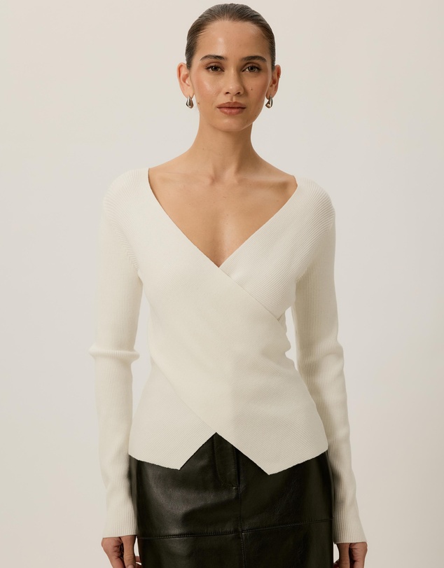 Tussah - Sienna Wrap Long Sleeve Knit Top