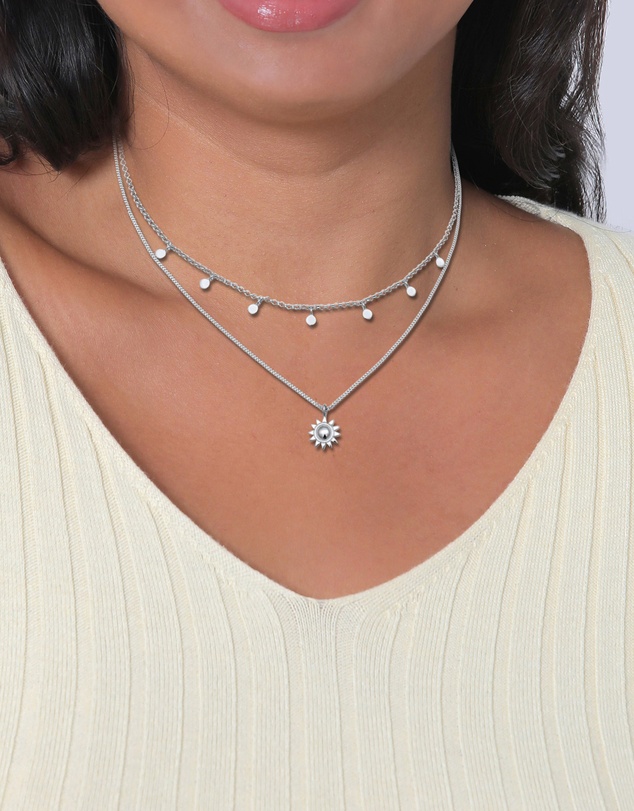 Elli Jewelry - Necklace Layer Sun 925 Sterling Silver