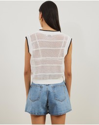 Atmos&Here - Benny Contrast Knit Vest Top