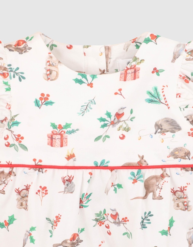 Bebe by Minihaha - Festive Print Frill Bodysuit - Babies