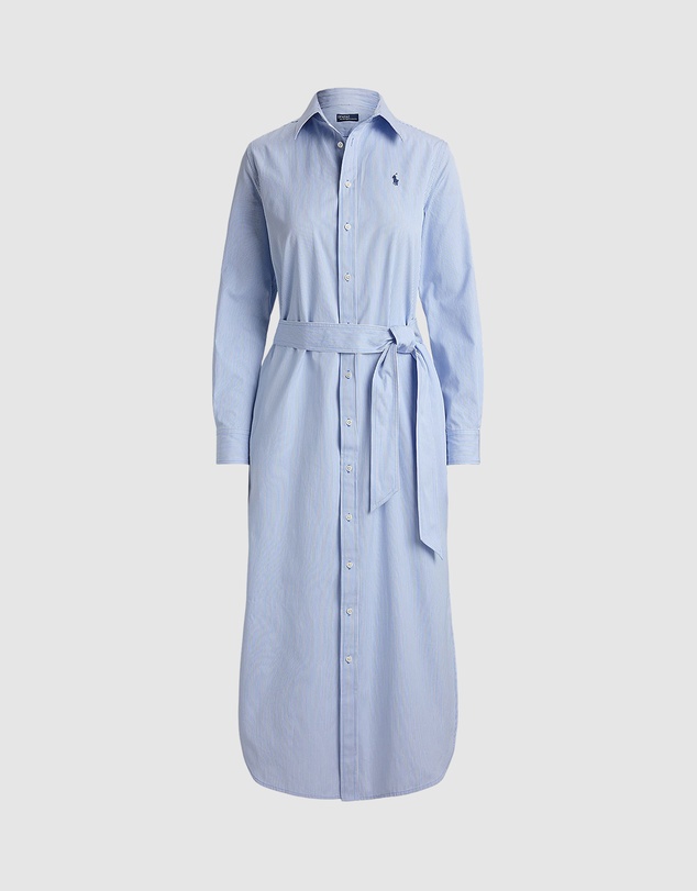 Polo Ralph Lauren - Belted Striped Cotton Shirtdress
