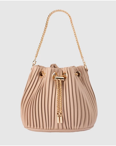 Olga Berg - Remi Pleated Drawstring Bag