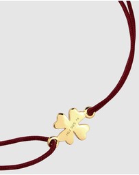 Elli Jewelry - Bracelet Cloverleaf Symbol Nylon 925 Sterling Silver Gold-Plated
