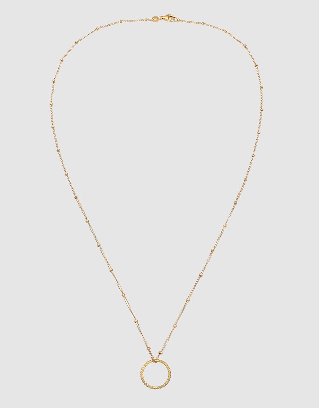 Elli Jewelry - Open Circle Pendant Necklace in Gold-Plated 925 Silver