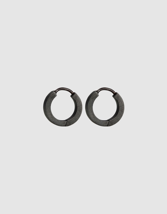 Kuzzoi - ICONIC EXCLUSIVE - Classic Hoop Earrings in Oxidised 925 Sterling Silver