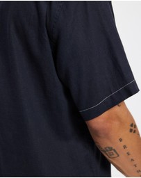 Thrills - Hemp Minimal Thrills Contrast Stitch Cropped Bowling Shirt