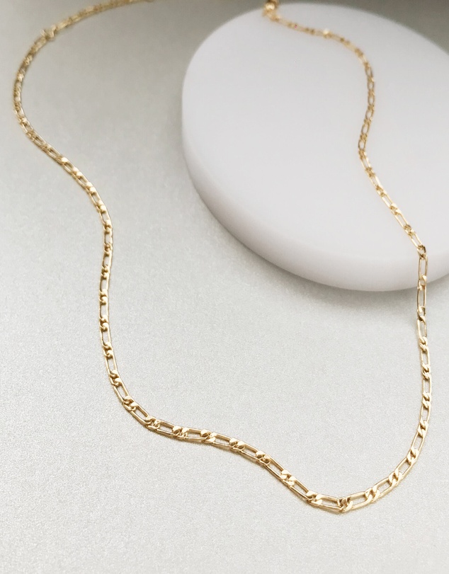 Wanderlust + Co - Figaro Chain Gold Necklace