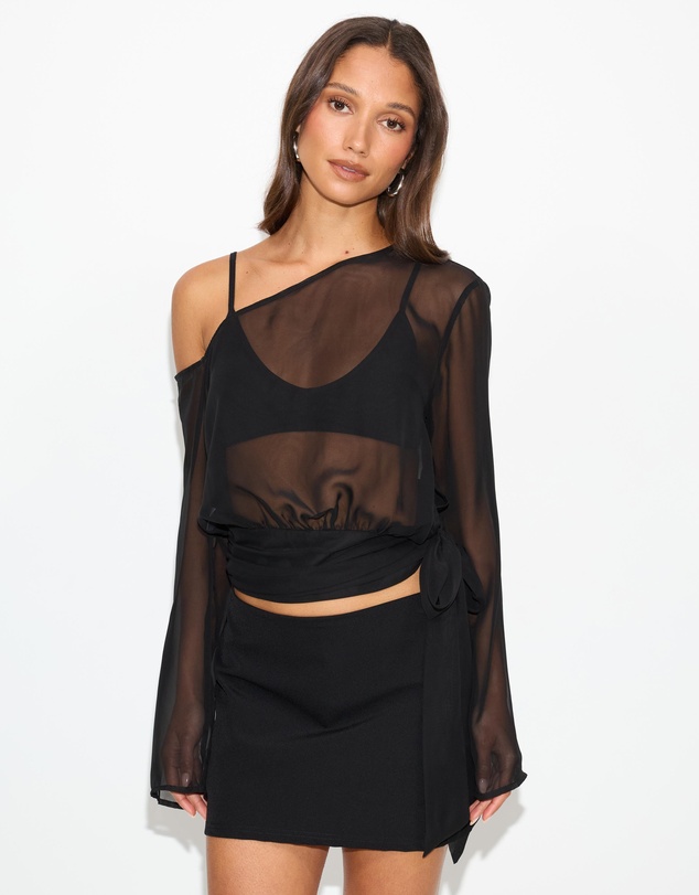 Dazie - Nessa Off Shoulder Chiffon Top
