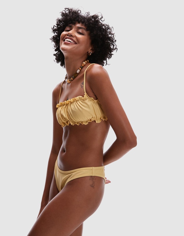 TOPSHOP - Miami Frill High Leg Brief Bikini Bottoms