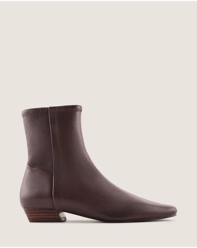 Shelly Shen - Carmen Heel Ankle Boots Brown Leather