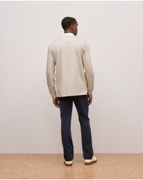 Trenery - Jersey Cotton Monogram Rugby in Oat Marle