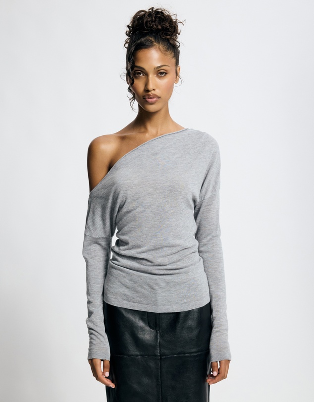 Lover - Medea Asymmetrical Wool Blend Top