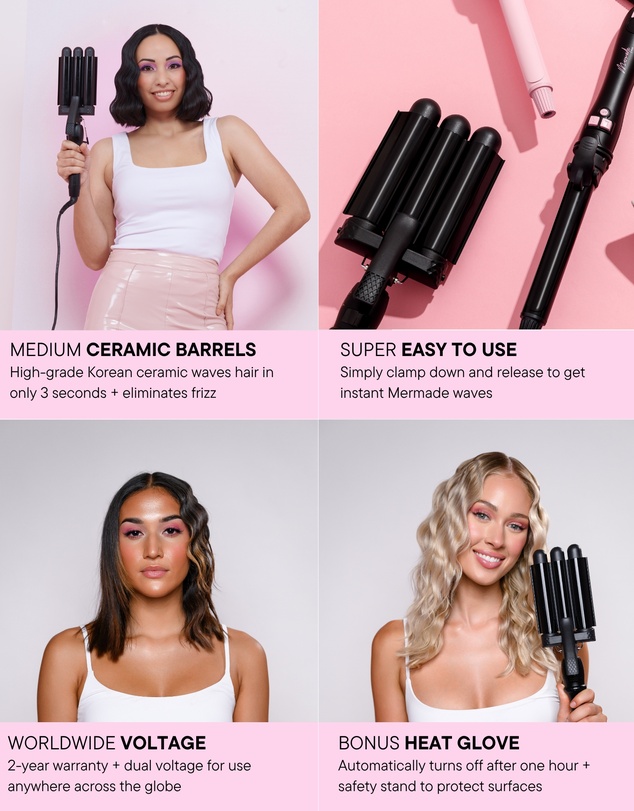 Mermade Hair - PRO Waver 25mm Black