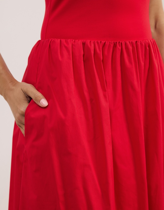 Atmos&Here - Bonnie Scoop Neck Contrast Midi Dress