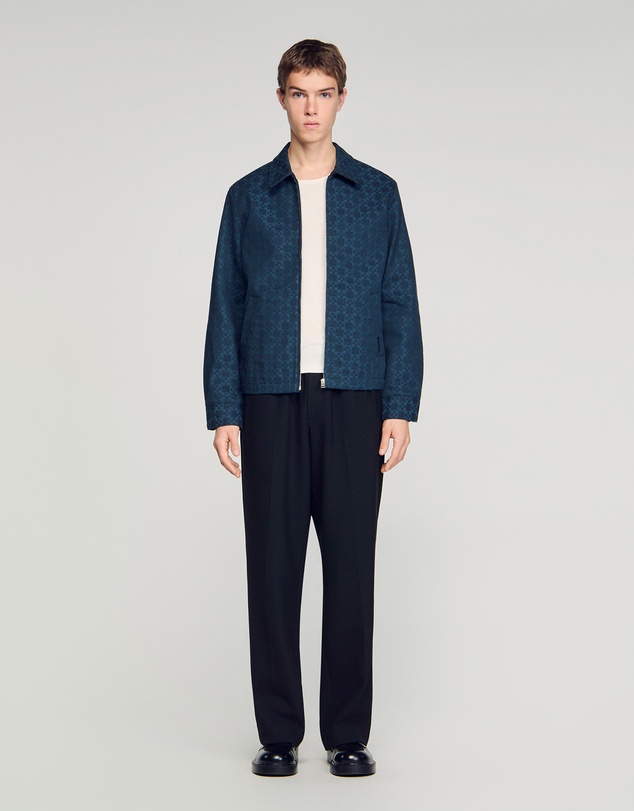 Sandro - Fitted Cross Denim Jacket