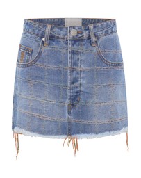 ONE TEASPOON - Junkyard Low Waist Mini Denim Skirt - Tropical Blue
