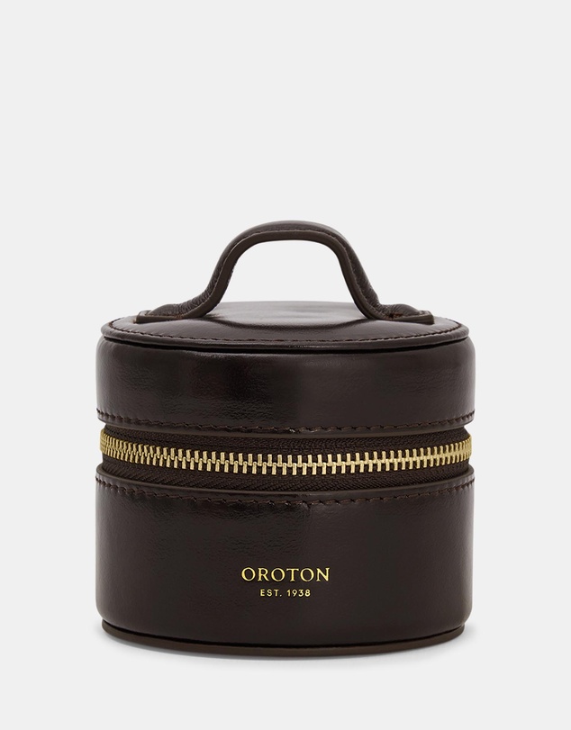 Oroton - Jemima Mini Round Jewellery Case Crackle