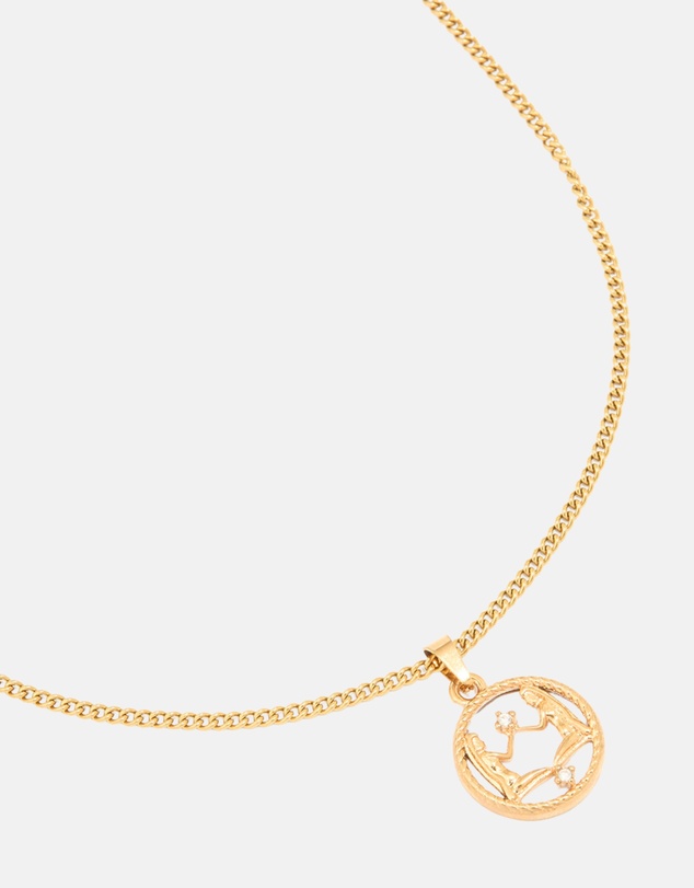 Lovisa - Waterproof Gold Plated Stainless Steel Circle Gemini Zodiac Sign Necklace