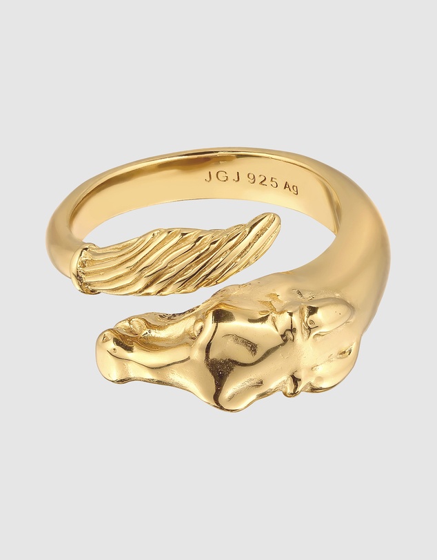 Kuzzoi - ICONIC EXCLUSIVE - Ring Male Horse 925 Sterling Silver Gold Plated