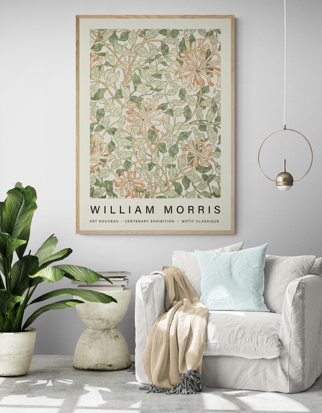 Inka Arthouse - Green Leaves by William Morris Art Print