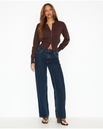 Dazie - Ashley Double Knit Zip Cardigan