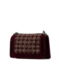 Pre-Loved by Azura Reborn - Pre-Loved chanel Chanel 19 Burgundy Tweed Velvet Shoulder Bag