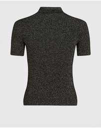 Karl Lagerfeld - Lurex Knit Polo Shirt