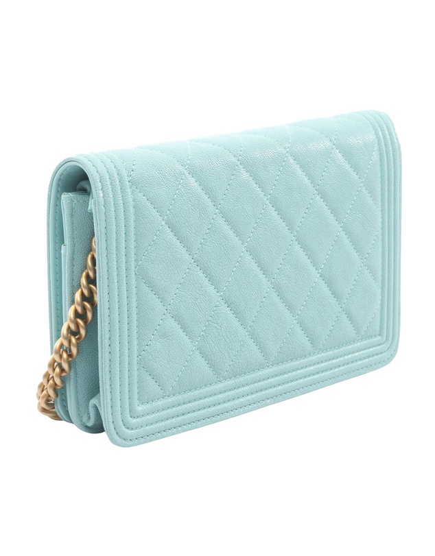 Pre-Loved by Azura Reborn - Pre-Loved Quilted Caviar Boy Wallet on Chain