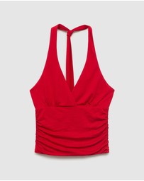 M.N.G - V-Neck Top With Open Back