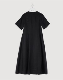 Revibe - Repaired AERE Rani Linen Midi Dress - AU 12