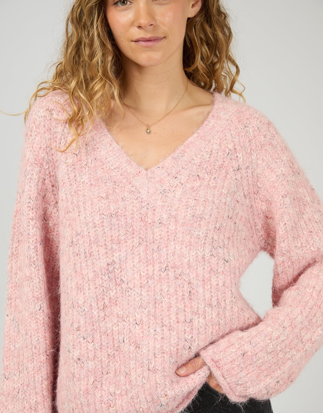 All About Eve - Devon V Neck Jumper Pale Pink
