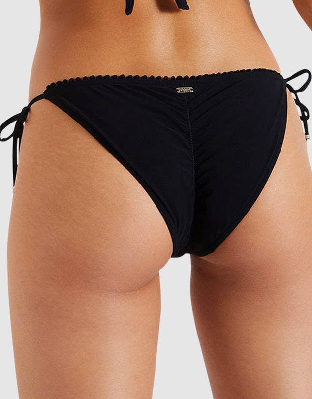 Banana Moon - Black Drea Cheeky Ruched Back Tie Side Bikini Bottom