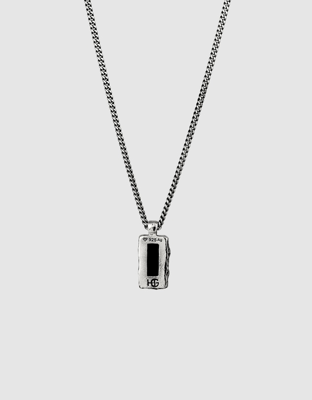 Haze & Glory - ICONIC EXCLUSIVE - Necklace Men Onyx Rectangle 925 Sterling Silver