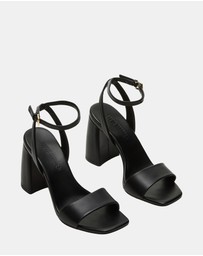 Steve Madden - Messa Black Leather Heels