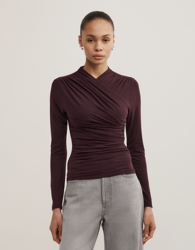 Witchery - Wrap Long Sleeve Jersey Top