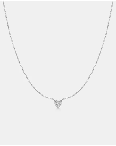 Ania Haie - Ania Haie Silver Pave Heart Necklace