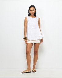 AERE - Addison Panelled Linen Top