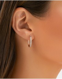 Michael Hill - Huggie Earrings with 0.50 Carat TW of Diamonds in 10kt Rose Gold