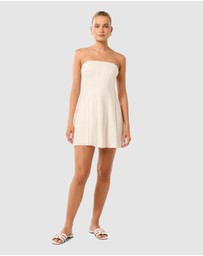Forever New - Susie Strapless Pleated Linen Mini Dress