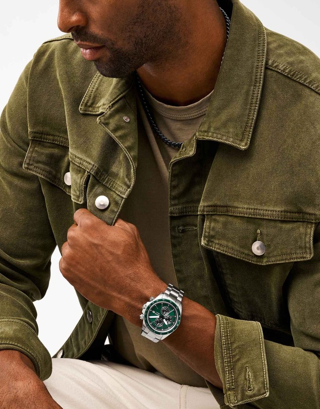 Fossil - Autocross Silver Tone Chronograph Watch