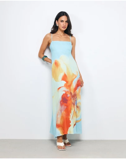 AERE - Iona Linen Midi Dress