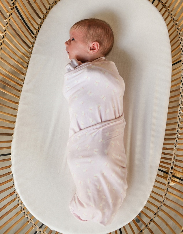 Kynd Baby - Large Stretchy Swaddle in Lilac Flutter